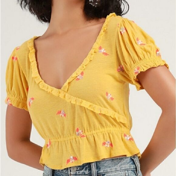 NEW $78 Free People Full Bloom Top Sun Drop Small - Picture 9 of 16